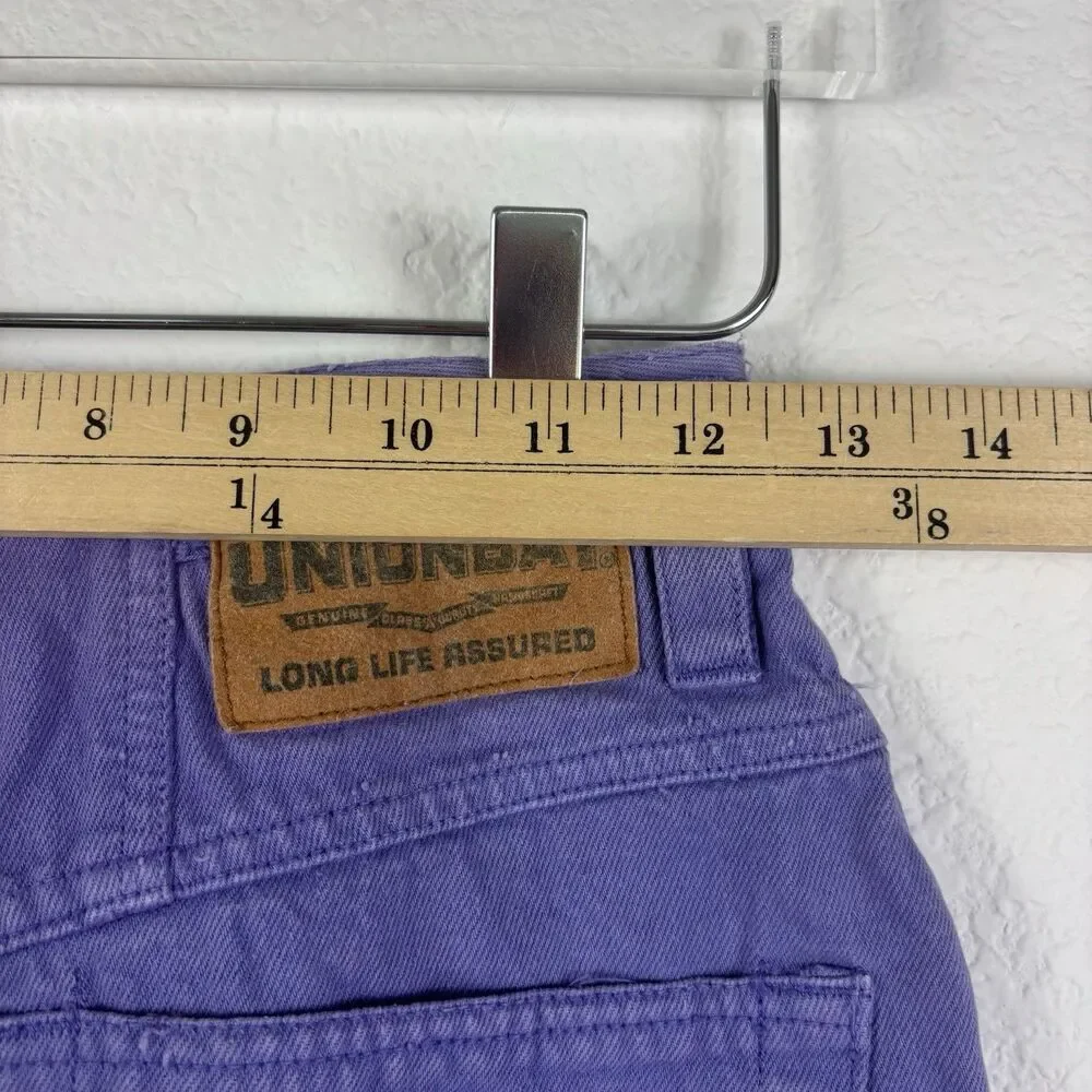 Vintage Unionbay Womens Long Shorts 9/10 24 Purple Denim 90s Bermuda Jorts Baggy